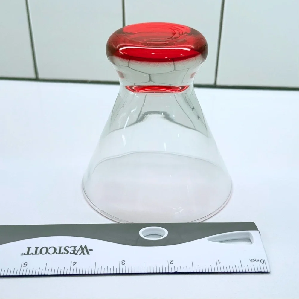 Crate & Barrel Dizzy Martini Glass Red Base Liquor Cocktail 8 oz